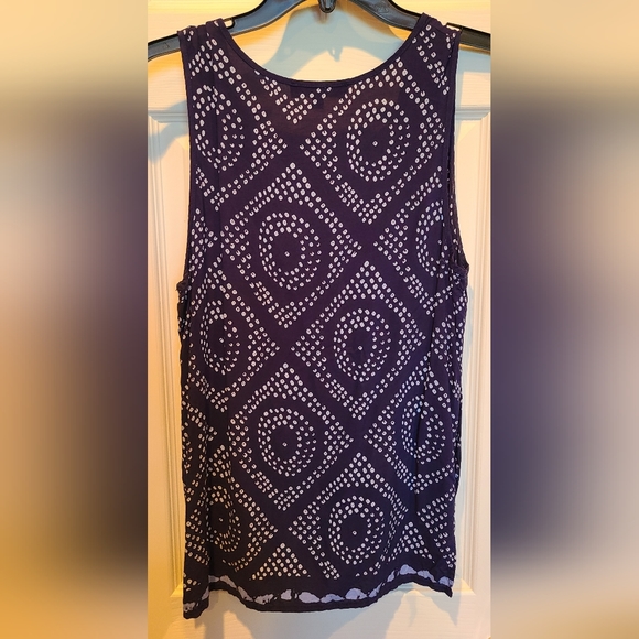 Sanctuary hi-lo flowy navy blue tank sleeveless blouse top L - Picture 4 of 4